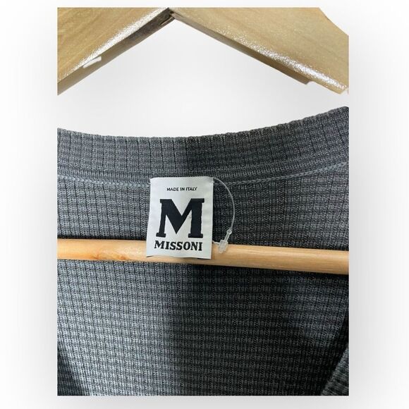 M Missoni Long Sleeve Grey Chevron Multicolor Bottom  Knit Dress - XS - Picture 2 of 5